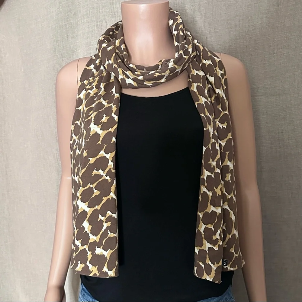 Marc By Marc Jacobs Brown and Cream Animal Print Scarf